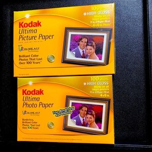 Kodak Ultima Picture Photo Paper High Gloss 4”X6” 2 sealed 100 count packages